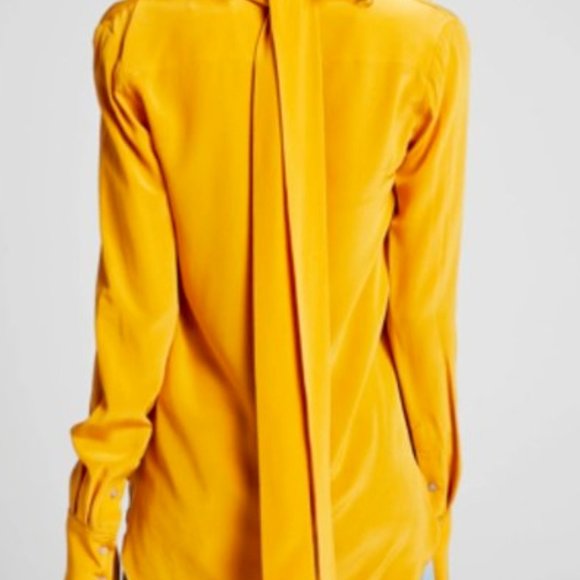 🥰 New A.L.C. silk blouse in mustard yellow (16) - Picture 3 of 3